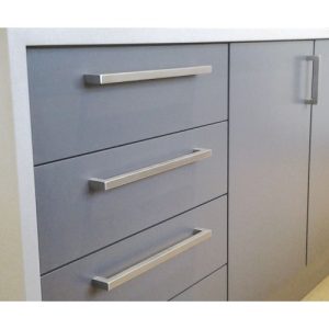 Stainless Steel Kitchen Handles Square Profile With Rounded Ends  Lock and Handle