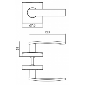 Villa lever door handles square design - Lock and Handle