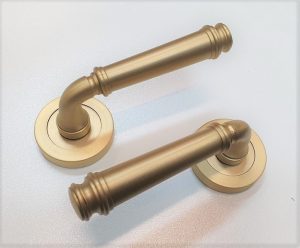 Satin Brass Lever Door Handles Made in Italy