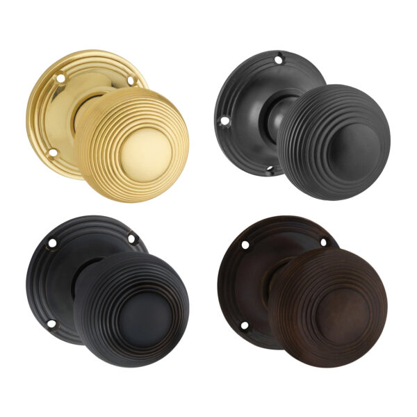 Reeded Mortice Knob – Round Rose